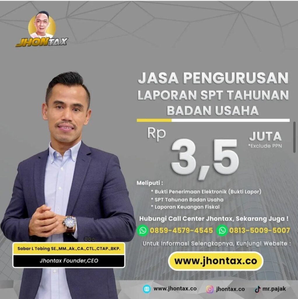 JASA PENGURUSAN LAPORAN SPT TAHUNAN BADAN USAHA Rp 3,5 Juta